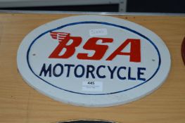 Cast Metal Sign - BSA Motorcycle