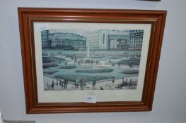 Framed L.S Lowry Prints - Piccadilly Gardens