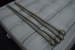 Pair of Polished Steel Curtain Poles