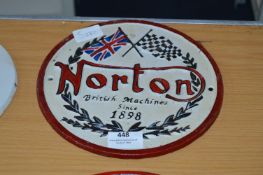Cast Metal Sign - Norton British Machines 1898