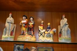 Four Staffordshire Style Figurines - Golf, Cricket