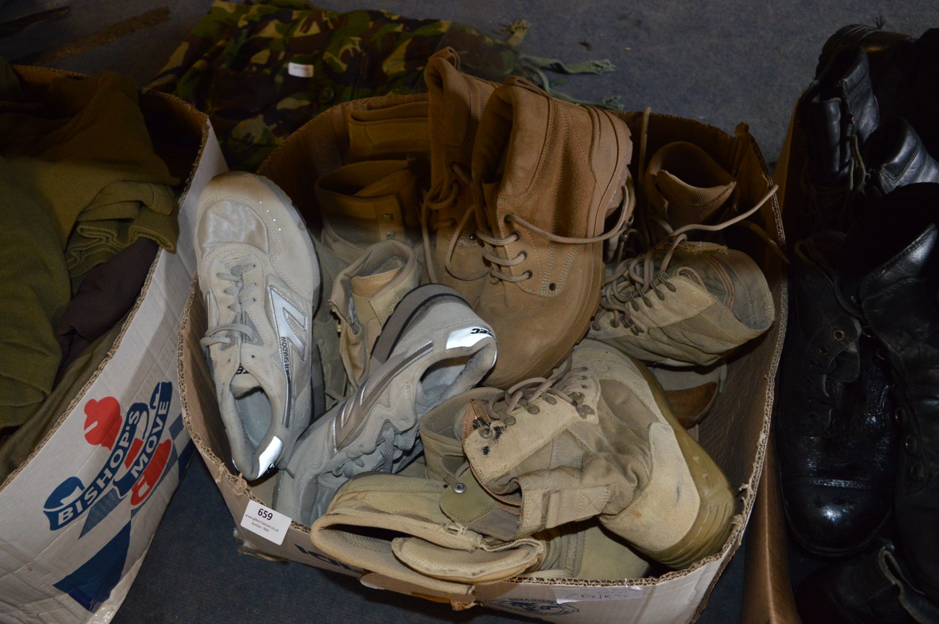 Seven Pairs of Brown Boots and a Pair of Trainers