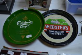 Five Metal Brewery Trays - Carlsberg Larger and Webster