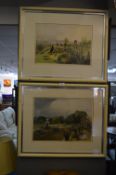 Pair of Framed Victorian Prints - Mansion Gardens