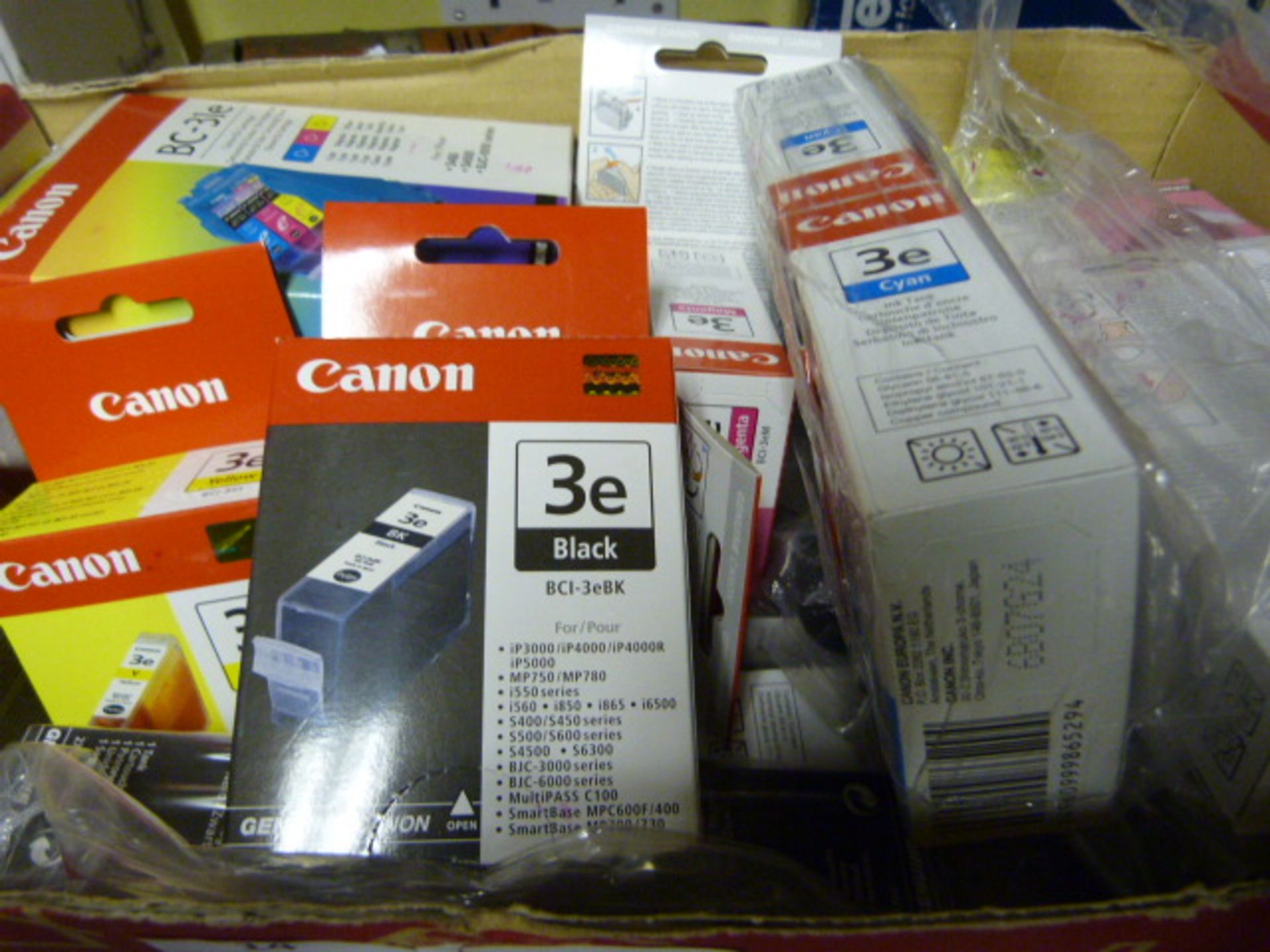 Box of Canon Printer Ink Cartridges