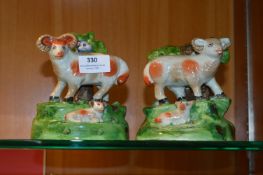 Pair of Staffordshire Style Figurines - Rams
