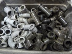 Box of Plastic Pipe Fittings