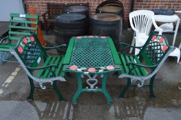 Cast Metal Garden Table & 2 Chairs