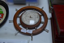 Wall Mounted Ship's Wheel Barometer