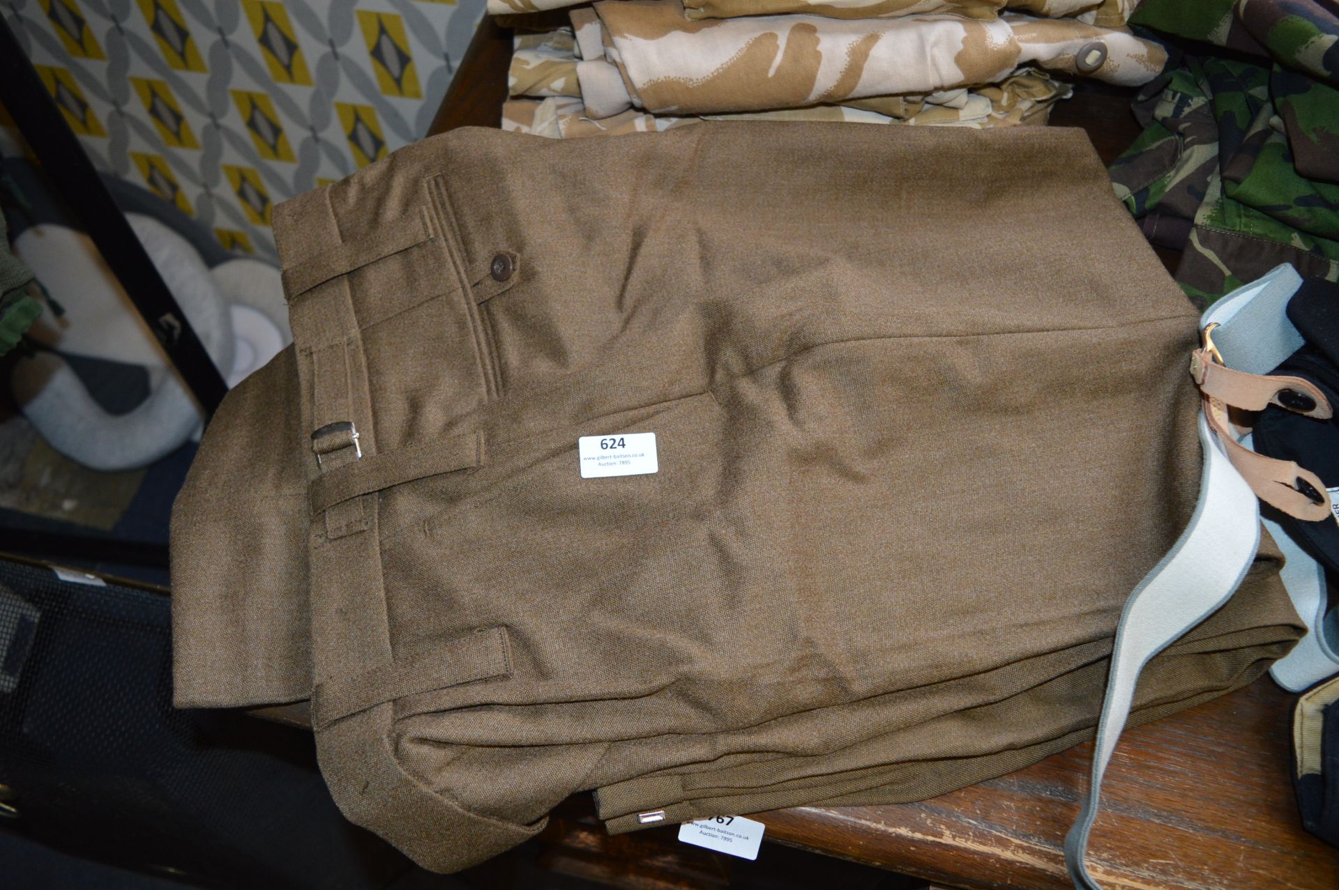 Two Pairs of Brown Military Trousers Size:170/108/