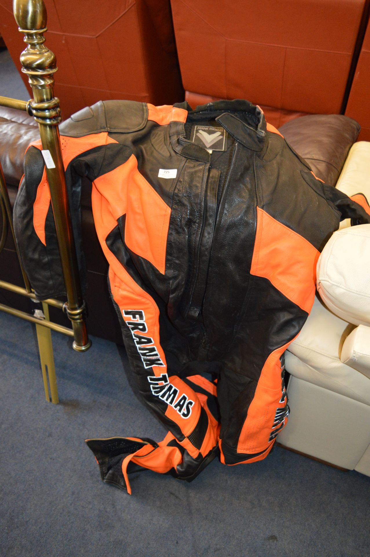 Frank Thomas Full Leather Motorcycle Suit (Orange