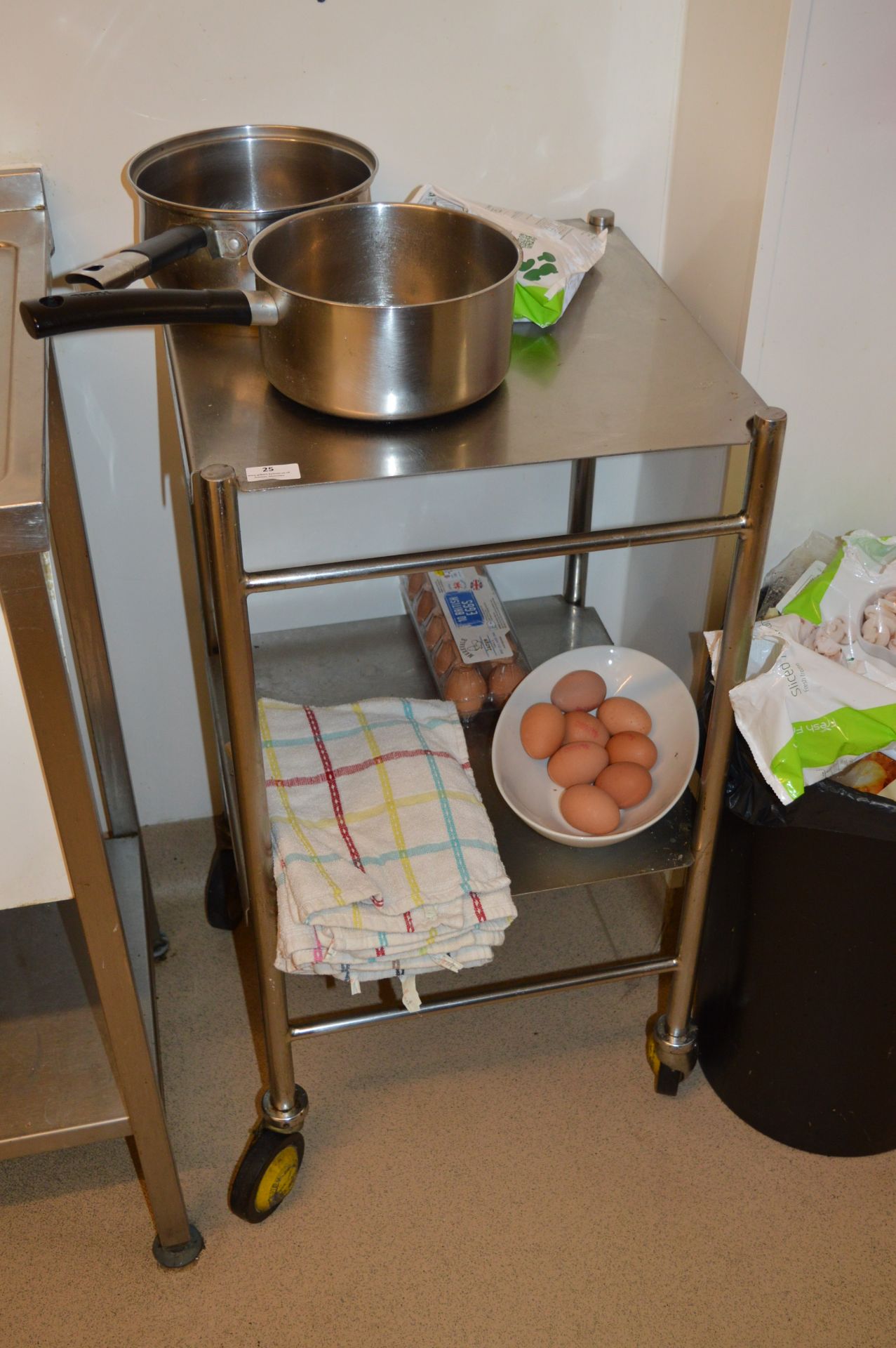 *Two Teir Stainless Steel Catering Trolley