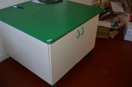 *Two Mobile Storage Units with Green and Melamine
