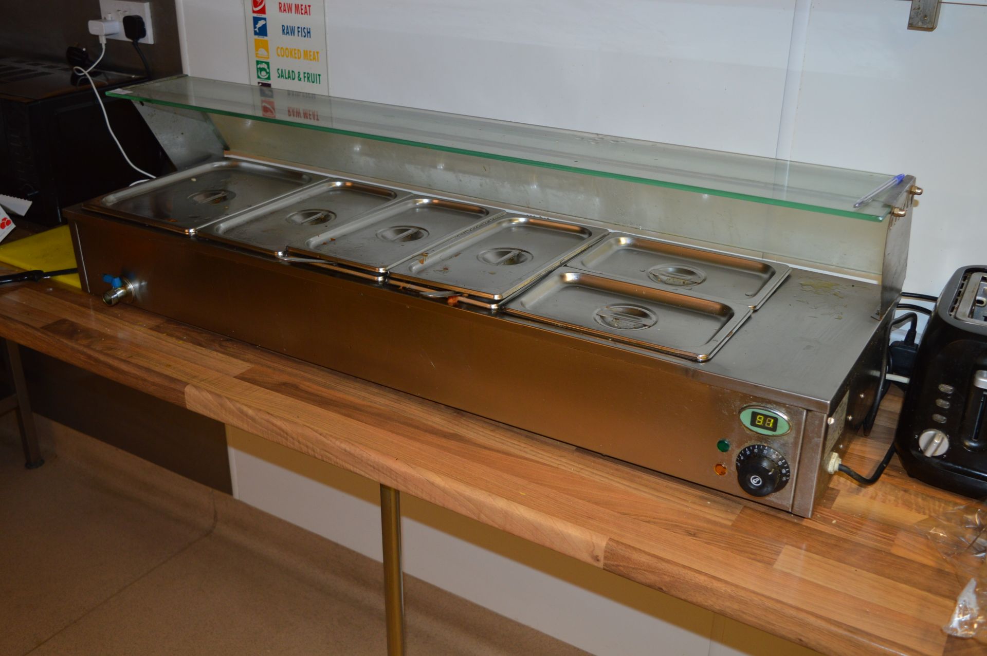 *Ace Catering Six Pot Bain Marie Unit with Glass S