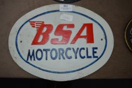 *Cast Metal Sign - BSA Motorcycles