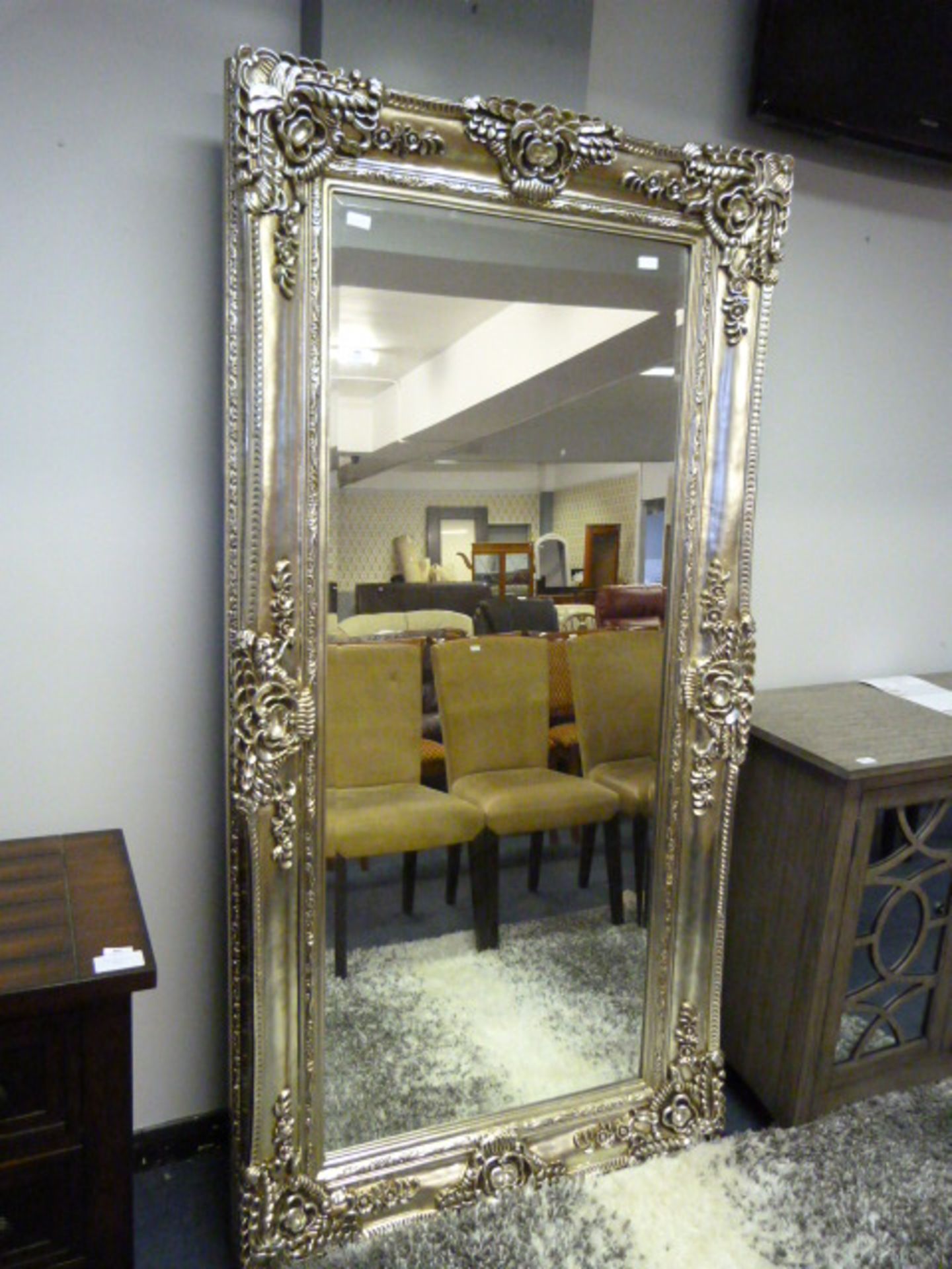 Large Decorative Framed Beveled Edge Mirror