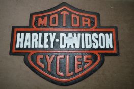 *Cast Metal Sign - Harley Davidson Motor Cycles