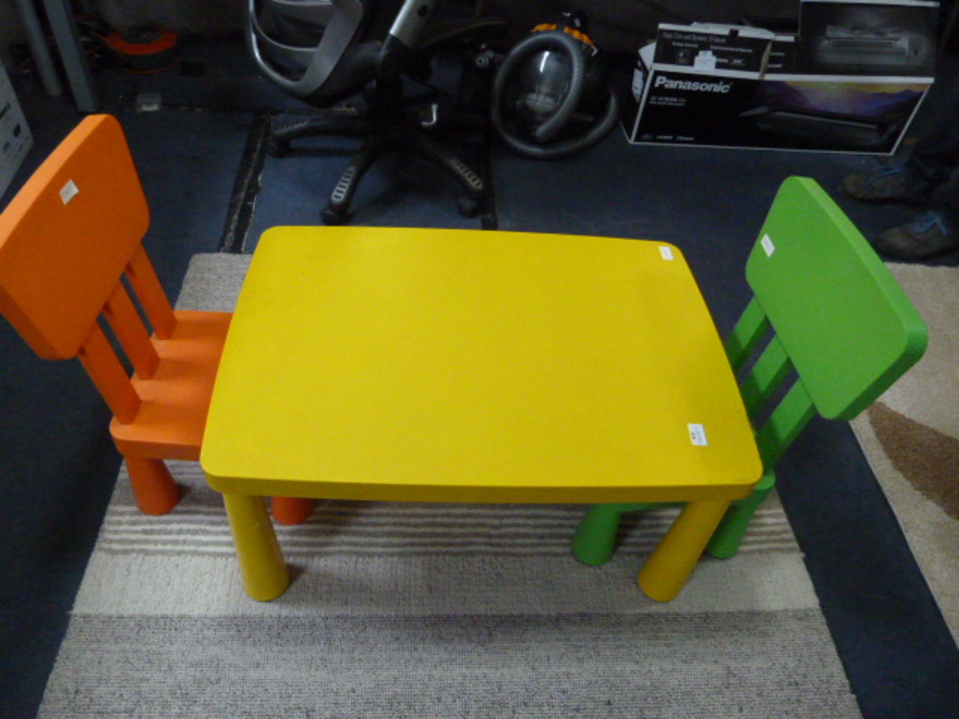 *Painted Nursery Table and Two Chairs