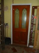 Hardwood Glazed Door in Surround with key