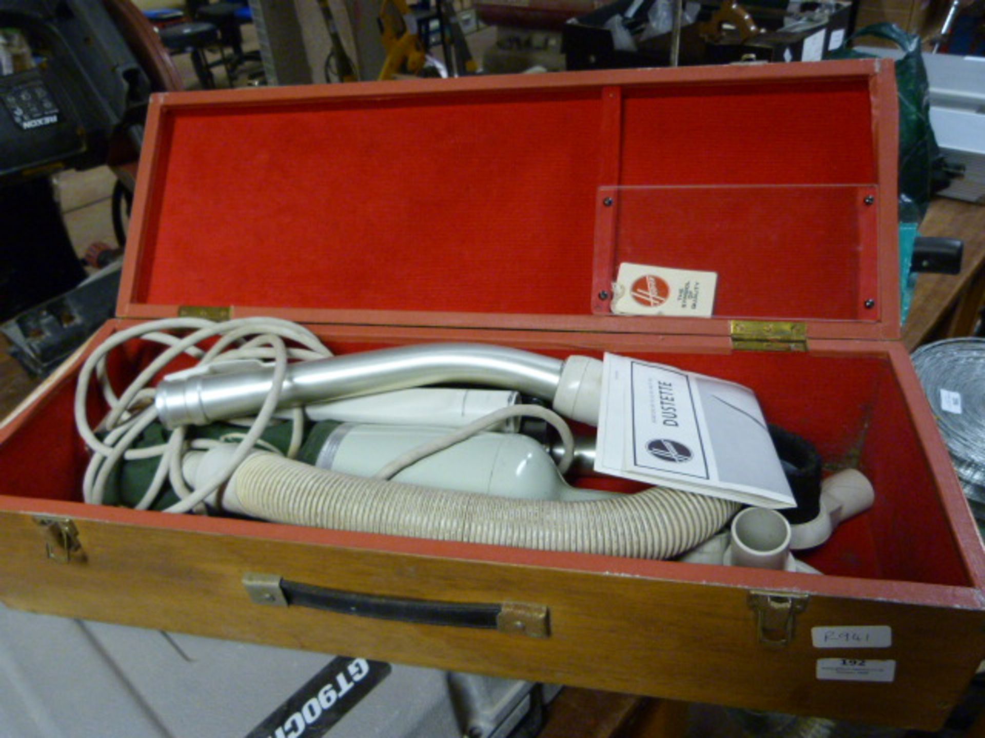 Vintage Dustette Hoover in Wooden Box