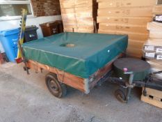 Trailer 166x134x36cm with Spare Tyre and Tarpaulin