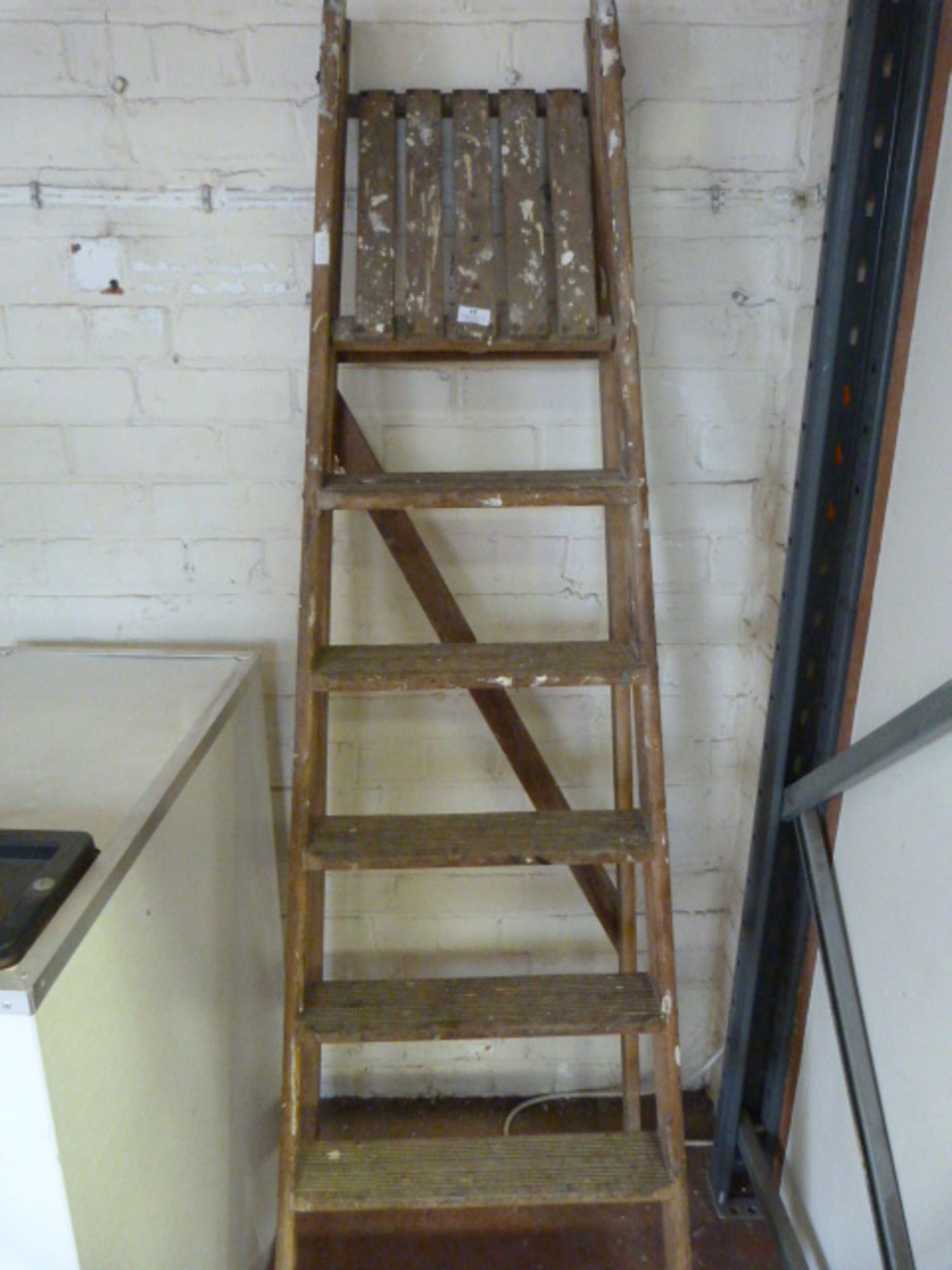 Pair of Wood Six Tread Platform Steps