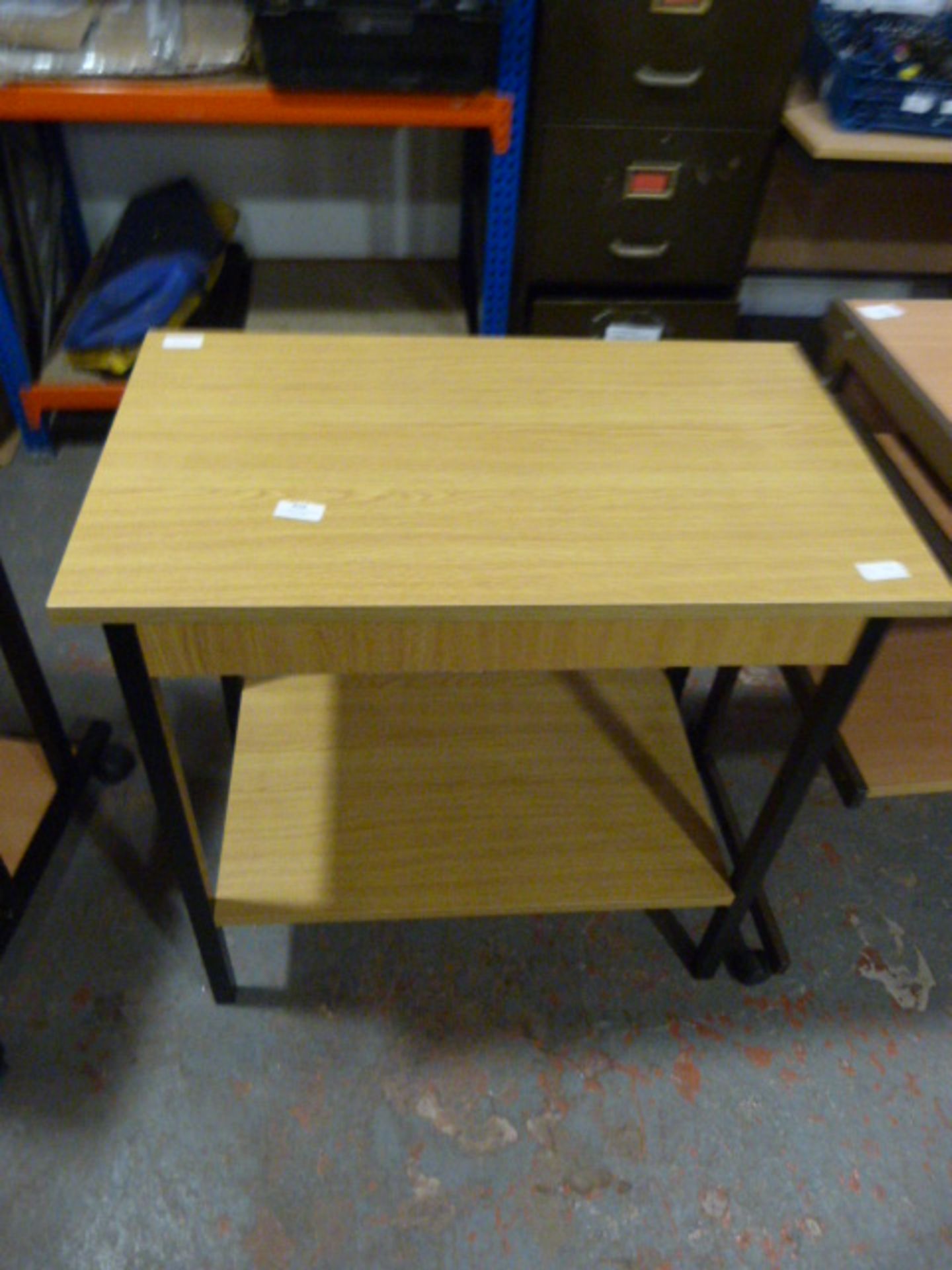 Wooden Office Table with Metal Legs