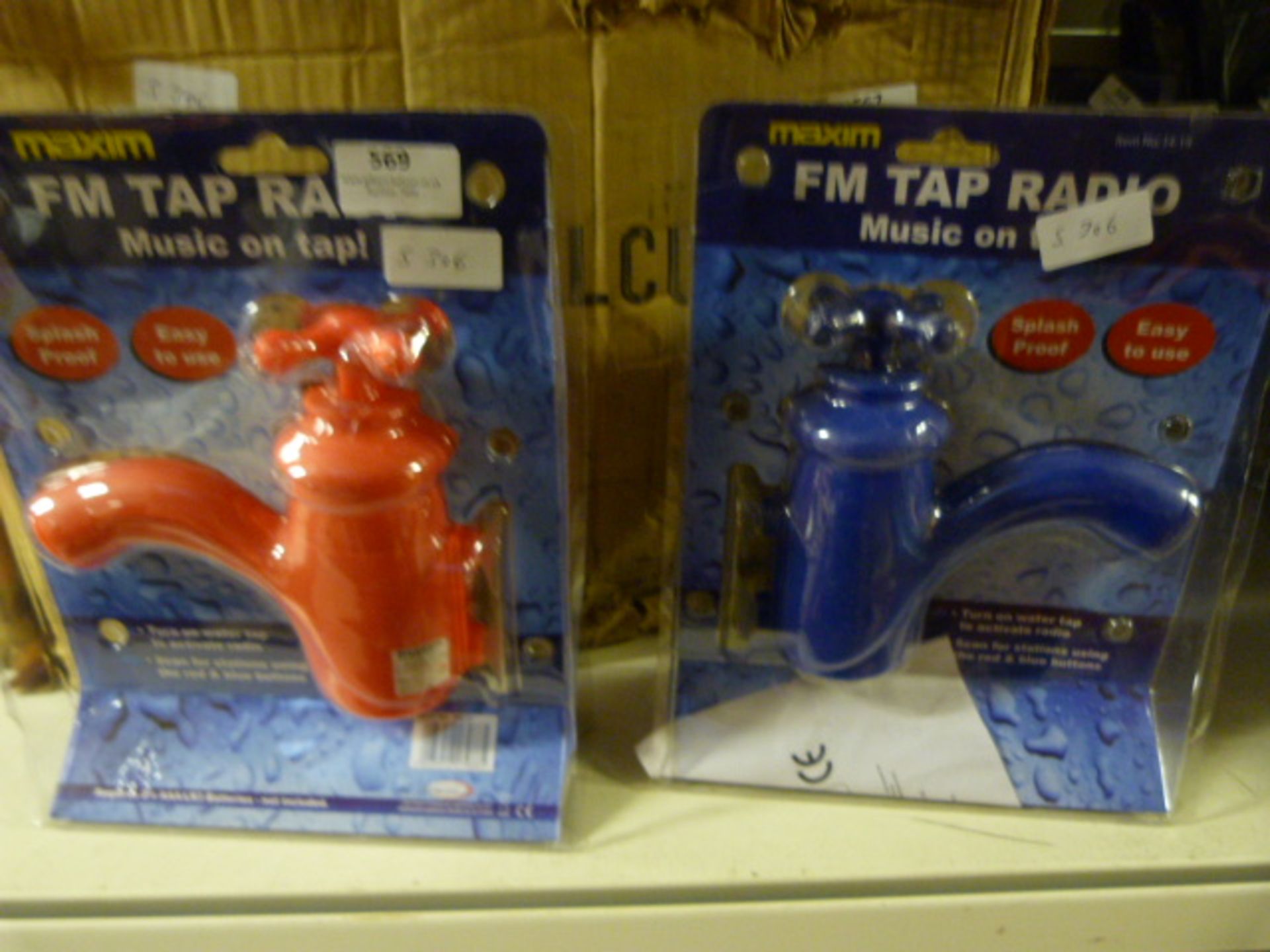 One Red and One Blue Novelty FM Tap Radios