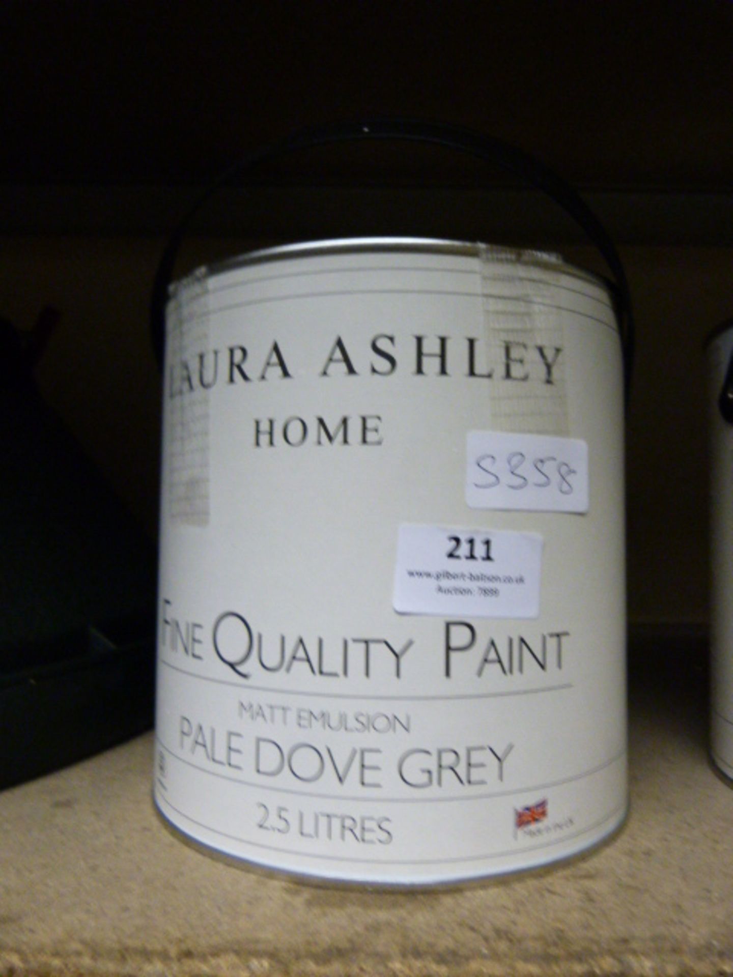 2.5l Tin of Laura Ashley Pale Dove Grey Paint