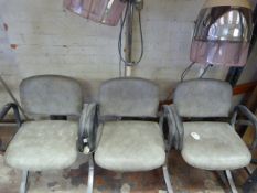 Bank of Three Chair with Two Mk. VI Hair Dryers