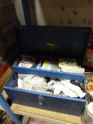 Halfords Tin Containing Hand Drill, Rawl Plugs, et