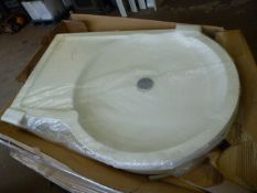 120x90cm P-Shaped White Acrylic Shower Tray