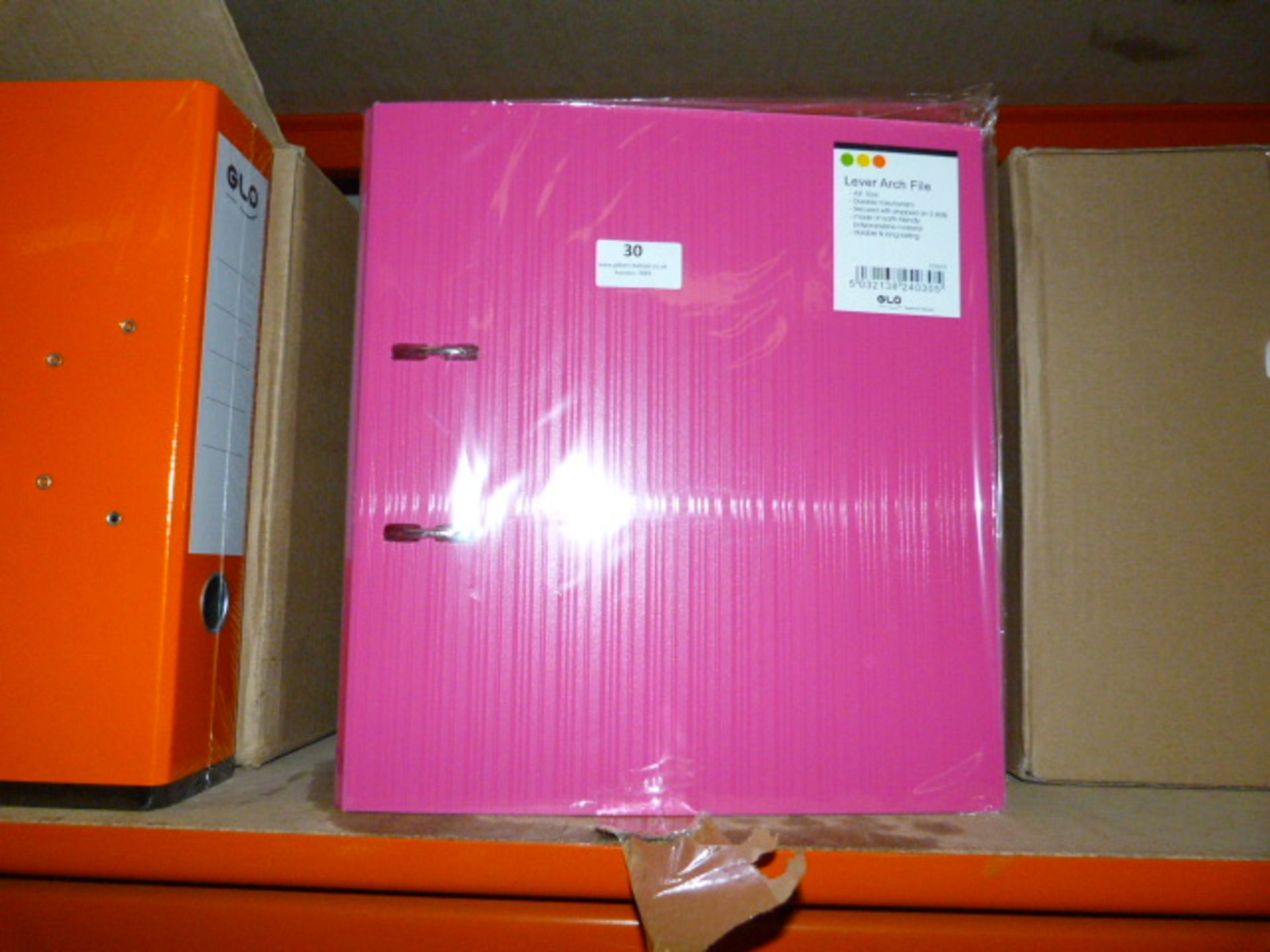 *Box Containing Ten A4 Lever Arch Folders (Pink)