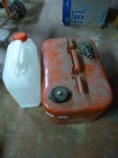 Quicksilver 5 Gallon Petrol Can and a 10L White Pl