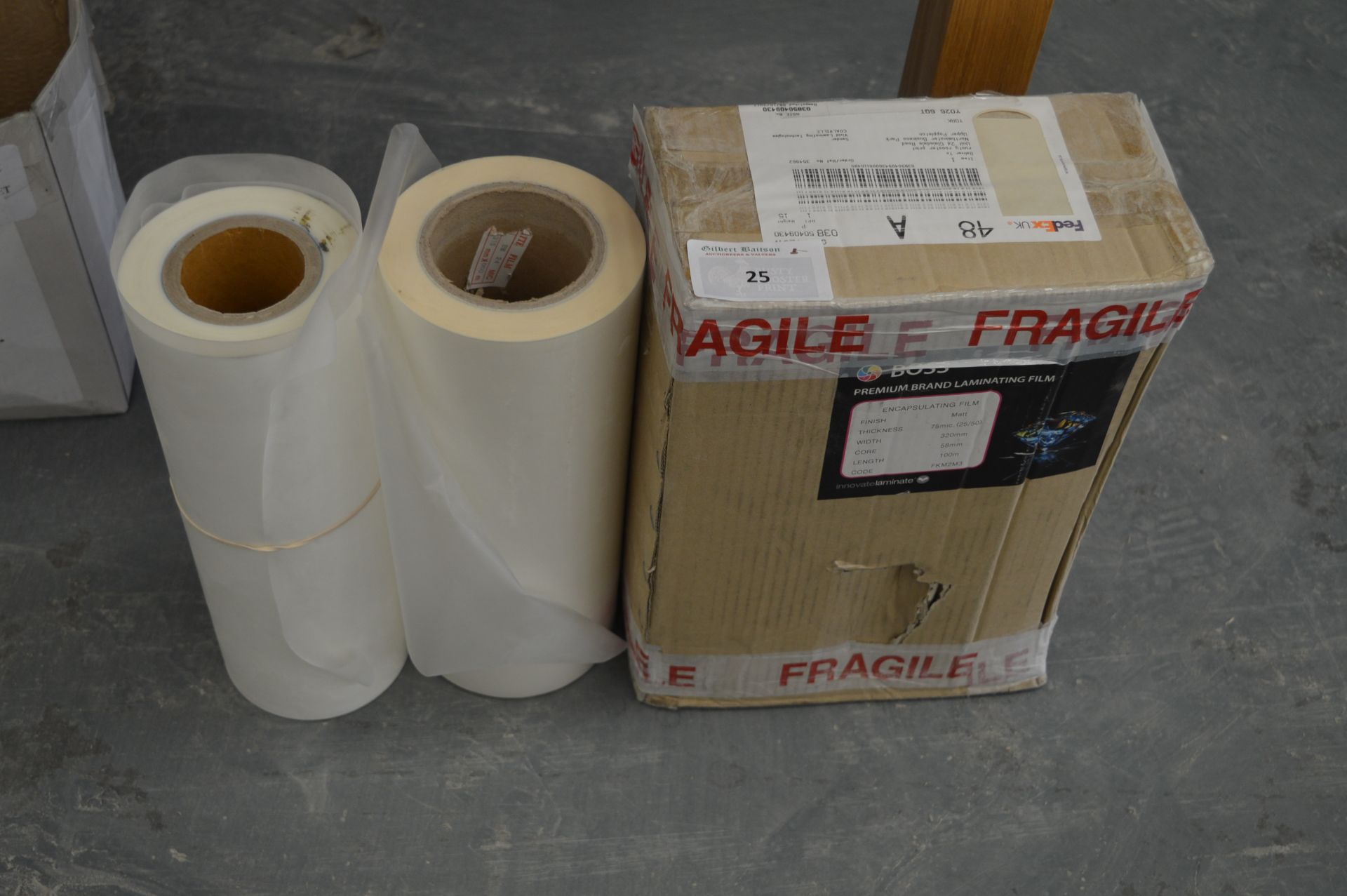 *Two Full & Two Part Rolls of Matt Laminating Film 320mm Width, Various Thicknesses