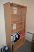 *Open Fronted 7ft Bookcase in Light Oak Finish