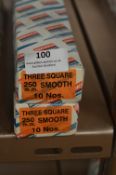 *Two Boxes of Ten 250mm Three Square Smooth Files