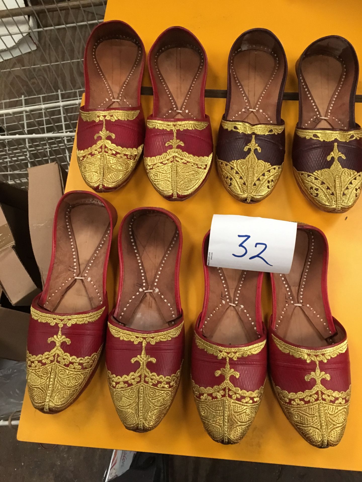 Box Containing Four Pairs of Asian Style Shoes (Assorted Colourways and Sizes)