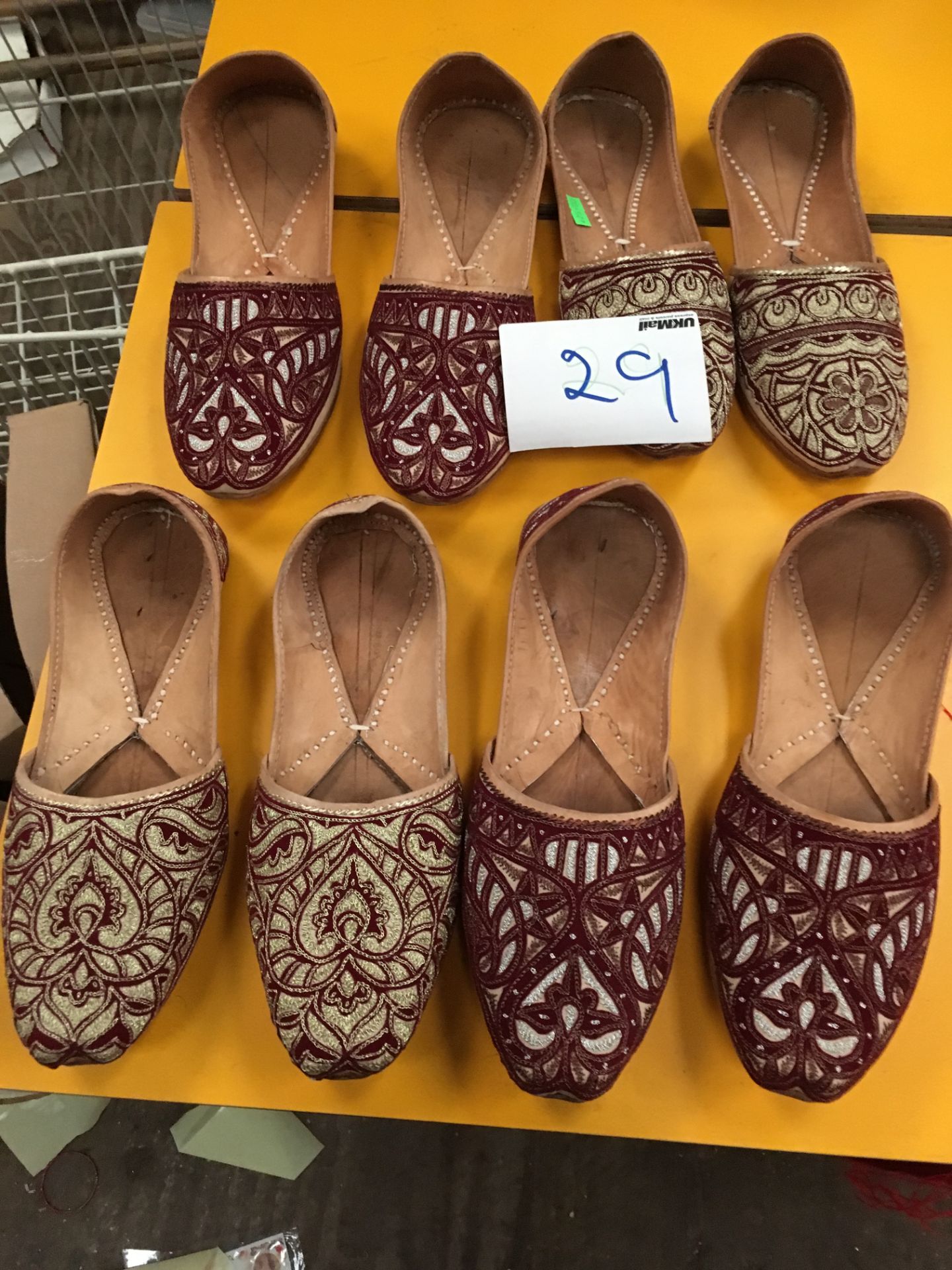 Box Containing Four Pairs of Asian Style Shoes (Assorted Colourways and Sizes)