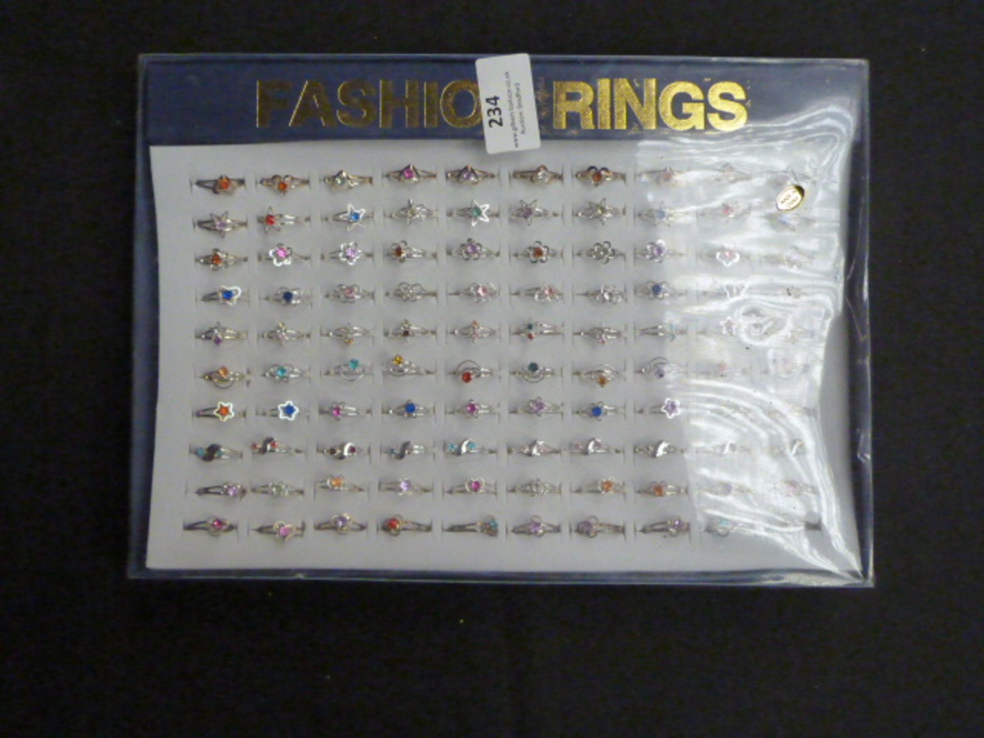 Tray Containing 100 Fashion Rings