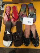 Box Containing Four Pairs of Asian Style Shoes (Assorted Colourways and Sizes)