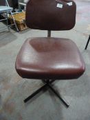 Metal Framed Office Chair with Leatherette Seat an