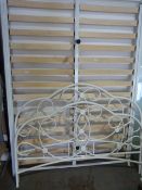 White Tubular Double Bed Ends and Base