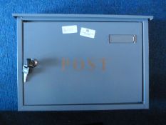 *Grey Metal Postbox with Key