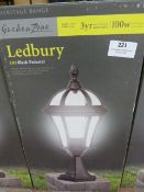 *Garden Zone Ledbury Pedestal Lantern (Black) 100W
