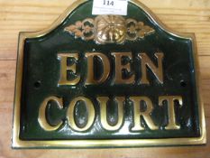 *Metal House Sign - Eden Court