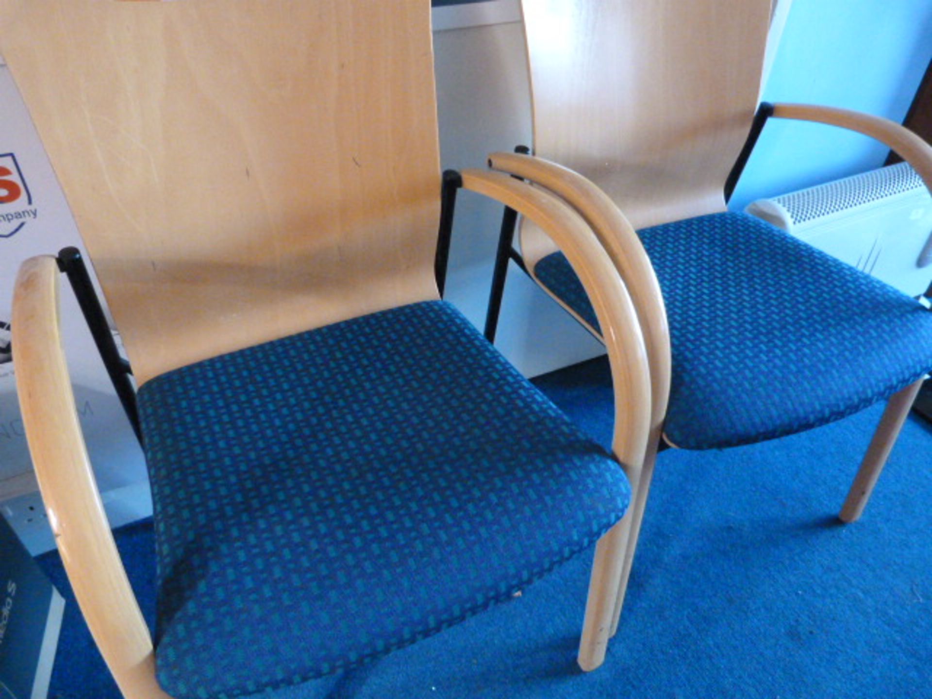 *Pair of Wood & Metal Framed Office Chairs with Pl