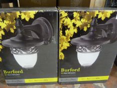 *Two Garden Zone Burford Wall Lanterns (Black)