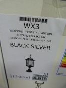 *Garden Zone Wexforn Pedestal Lantern (Black/Silve