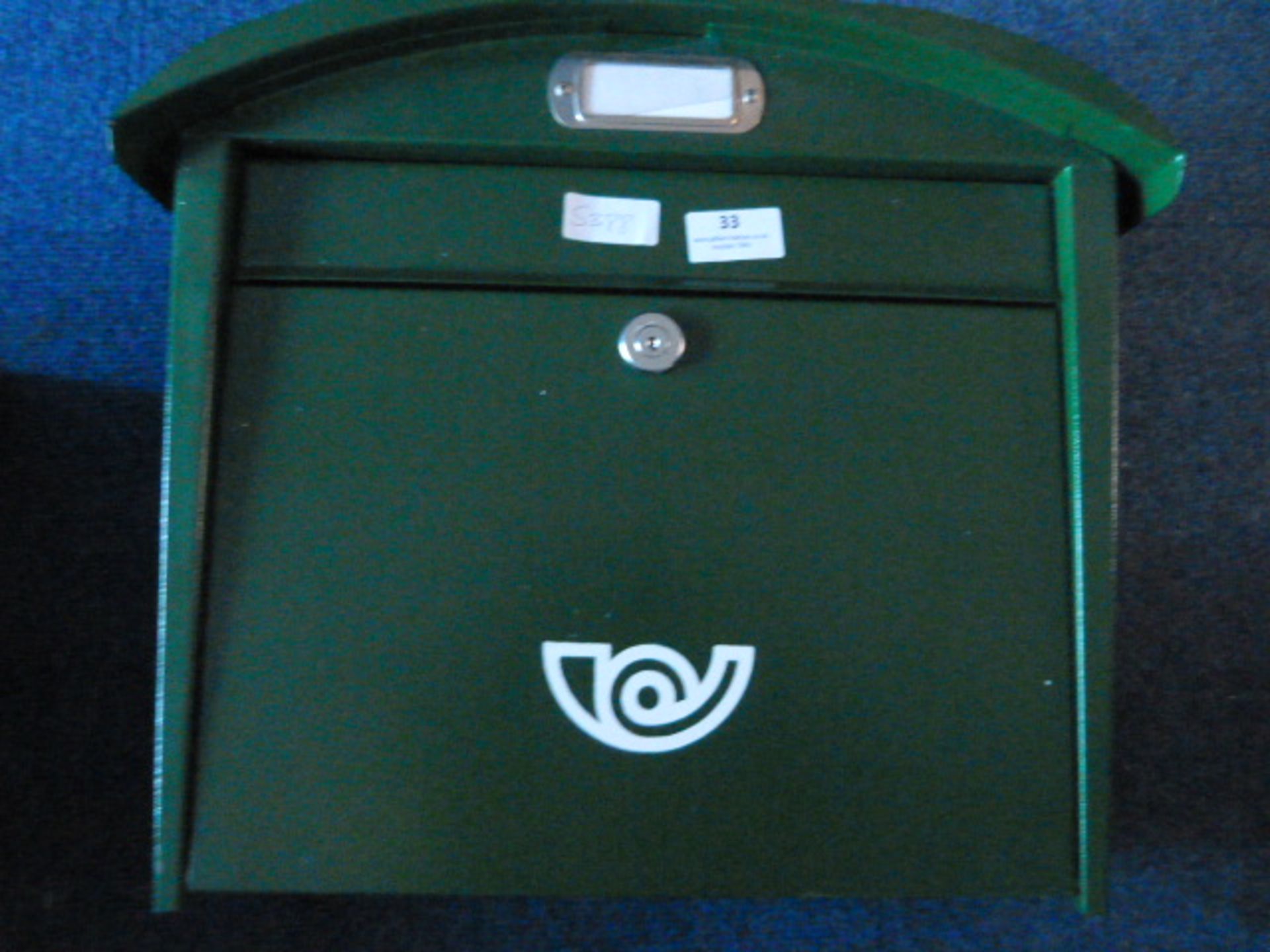 *Dome Topped Green Metal Postbox